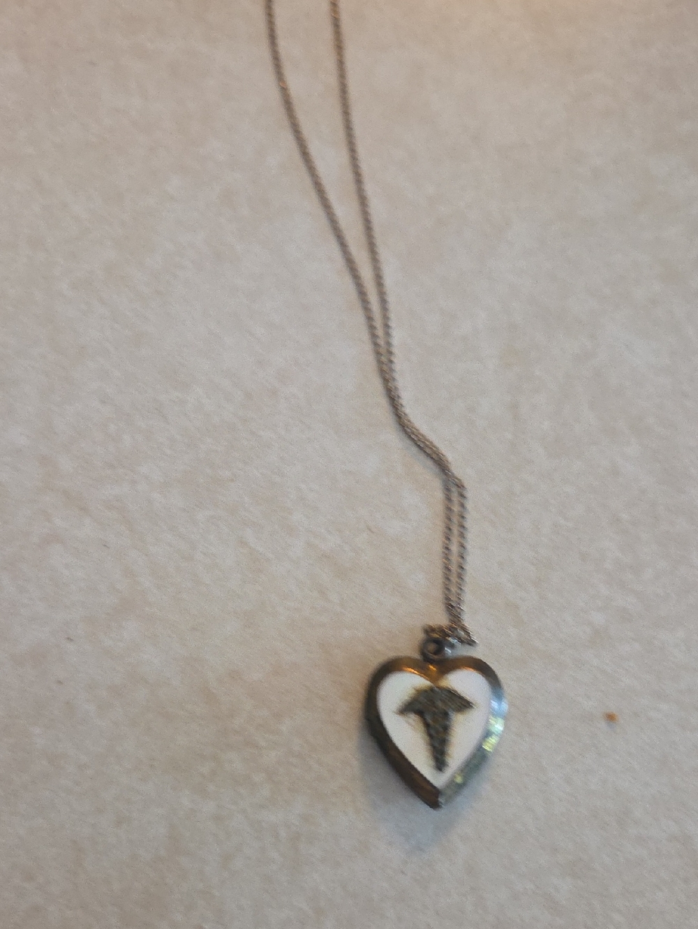 ARMY AIR CORPS  HEART LOCKET Silver Heart Pendant Necklace
